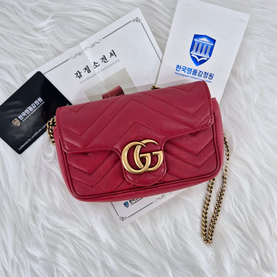 [감정완료] 구찌 GG 마몽 수퍼 미니 체인 크로스백 (476433) 상품이미지4