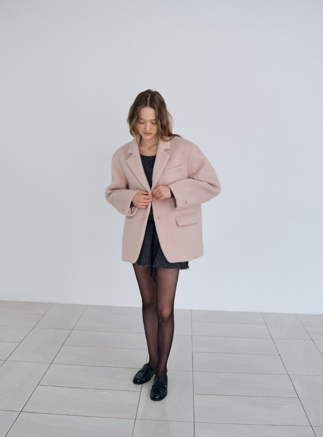 (새상품) 릴리코츠 페이브 알파카자켓 _ 핑크 상품이미지2