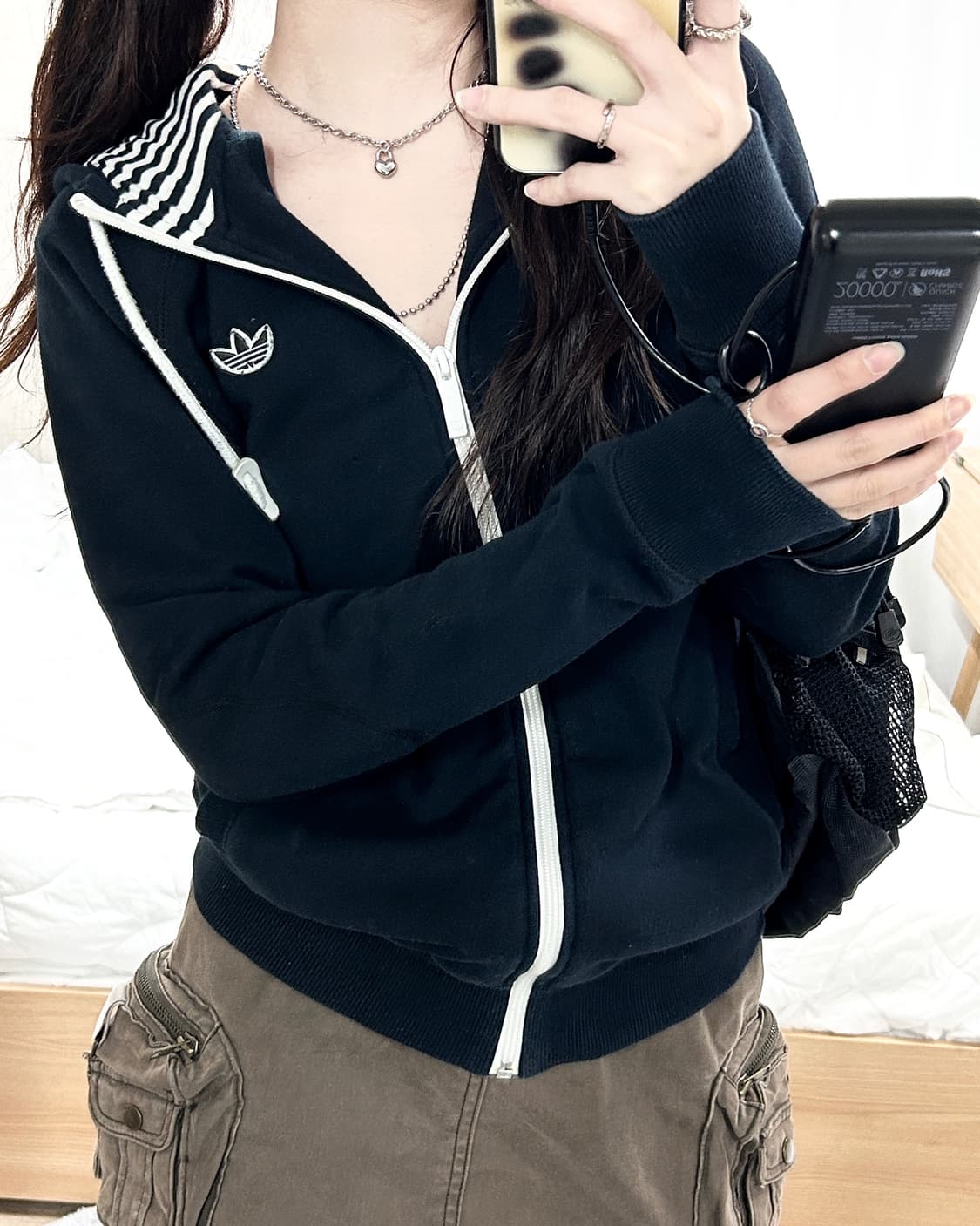 아디다스 패치로고 후드집업 상품이미지2