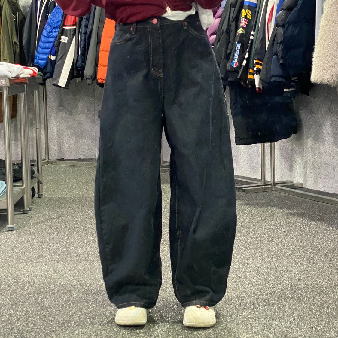 빈티지 데벨롭 투하트 포켓 카고 벌룬 와이드 데님 팬츠 B3628 상품이미지1