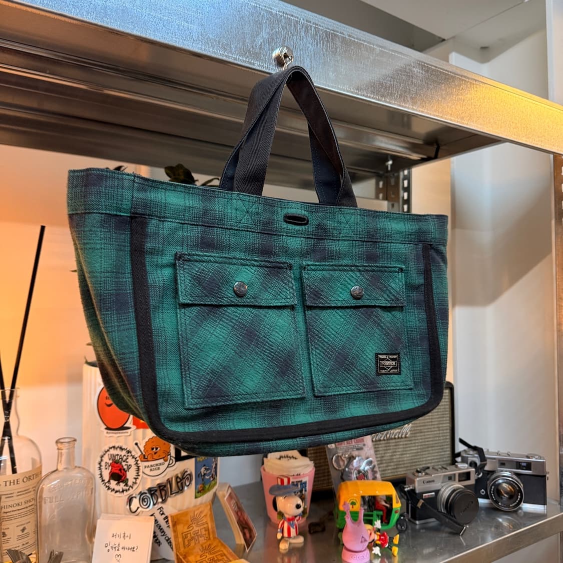 요시다 포터 타탄체크 리버서블 토트백 상품이미지1