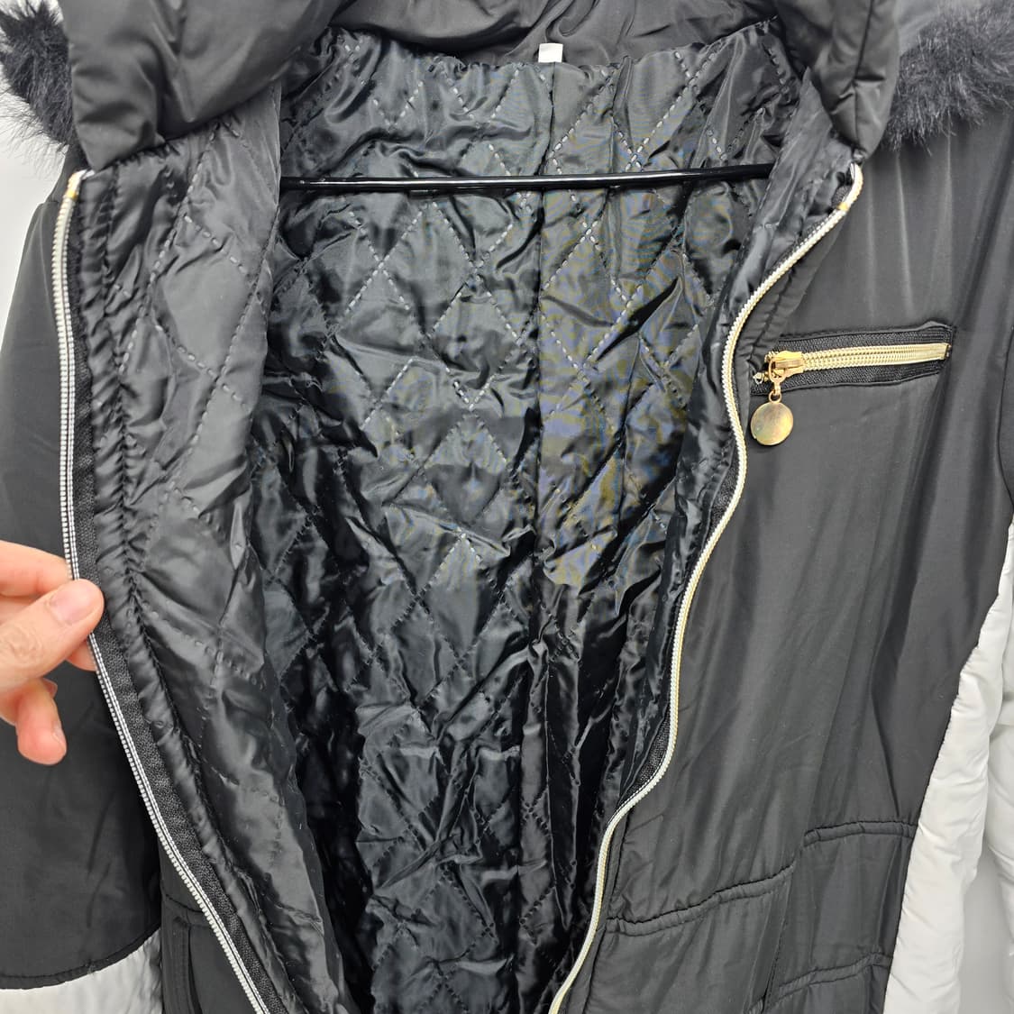 블랙 스키 점프수트 후드 퍼 여성용 상품이미지7