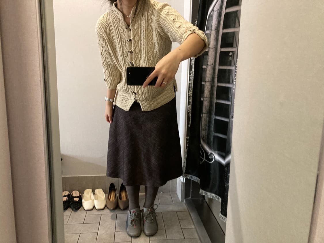 브라운 보카시 미디스커트 상품이미지2