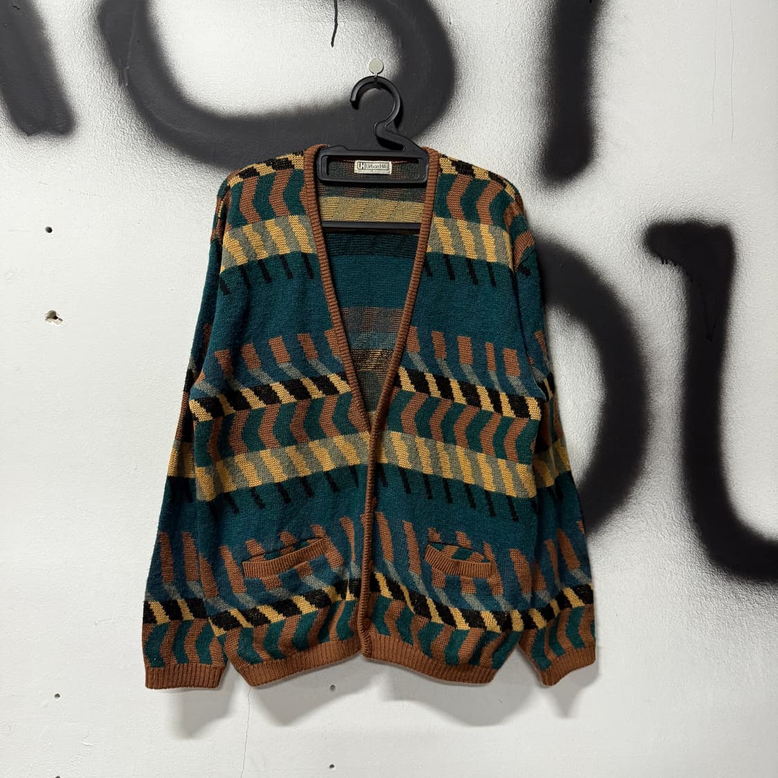 VTG 빈티지 울 혼방 배색 스트라이프 니트 가디건 상품이미지1