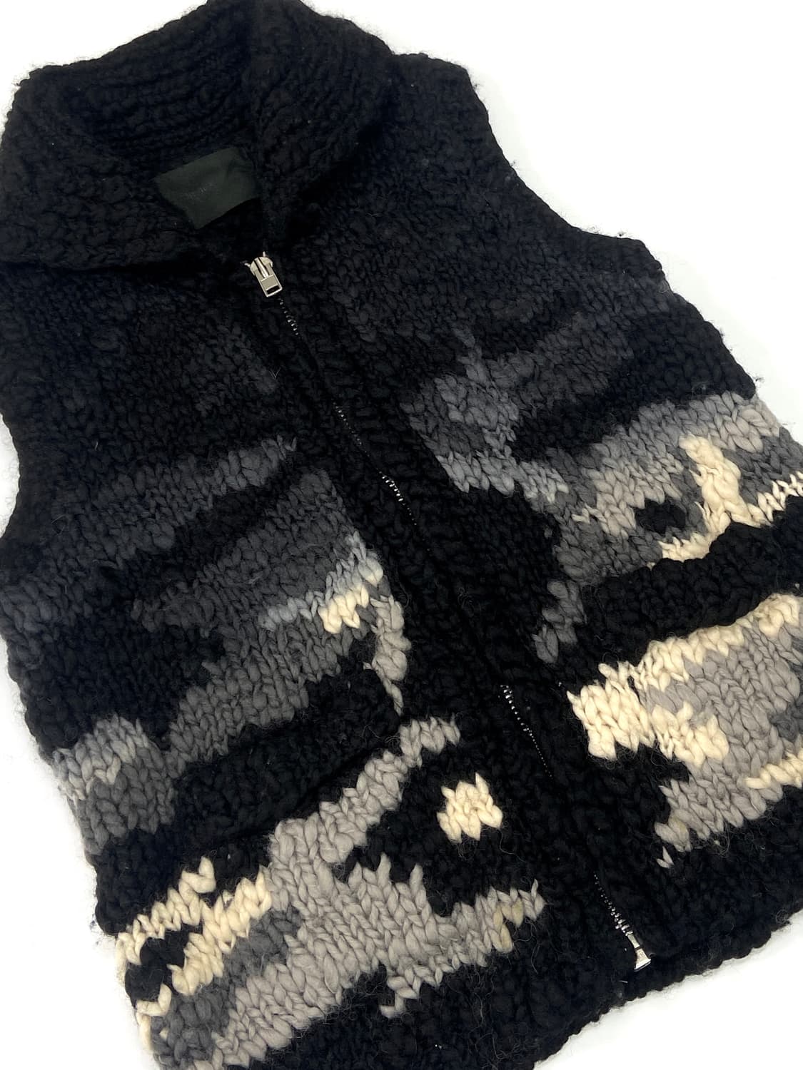 Jpn Black Cowichan Knit Vest 상품이미지2
