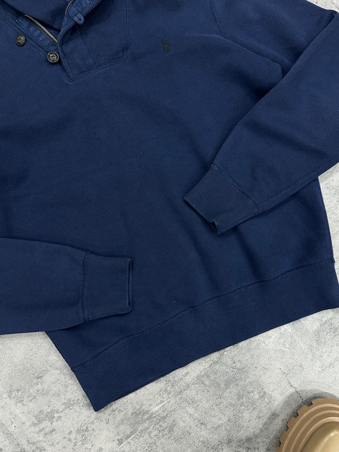 폴로 숄카라 맨투맨 네이비 상품이미지2