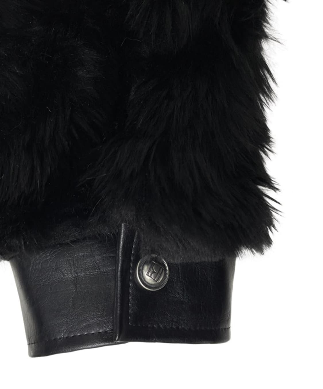 보헤미안서울 하이넥 투웨이 퍼 자켓 블랙 상품이미지4