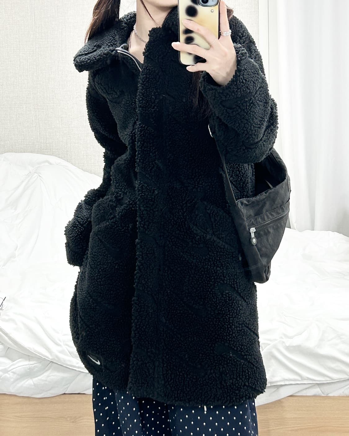 나이키 스우시패턴 쉐르파 롱자켓 상품이미지3