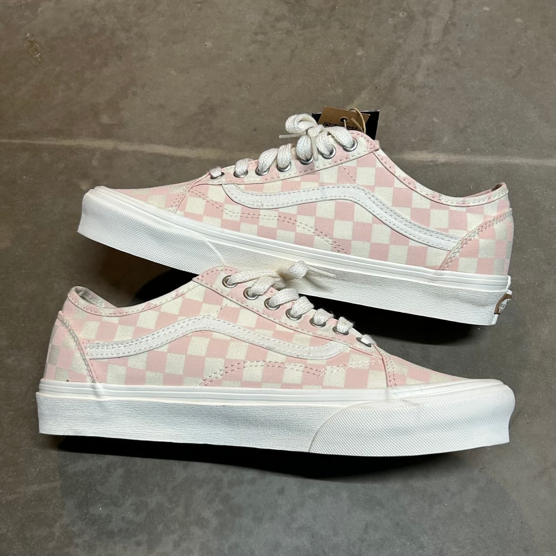 275) 반스 올드스쿨 테이퍼드 핑크 체커보드 스니커즈 새상품 상품이미지4