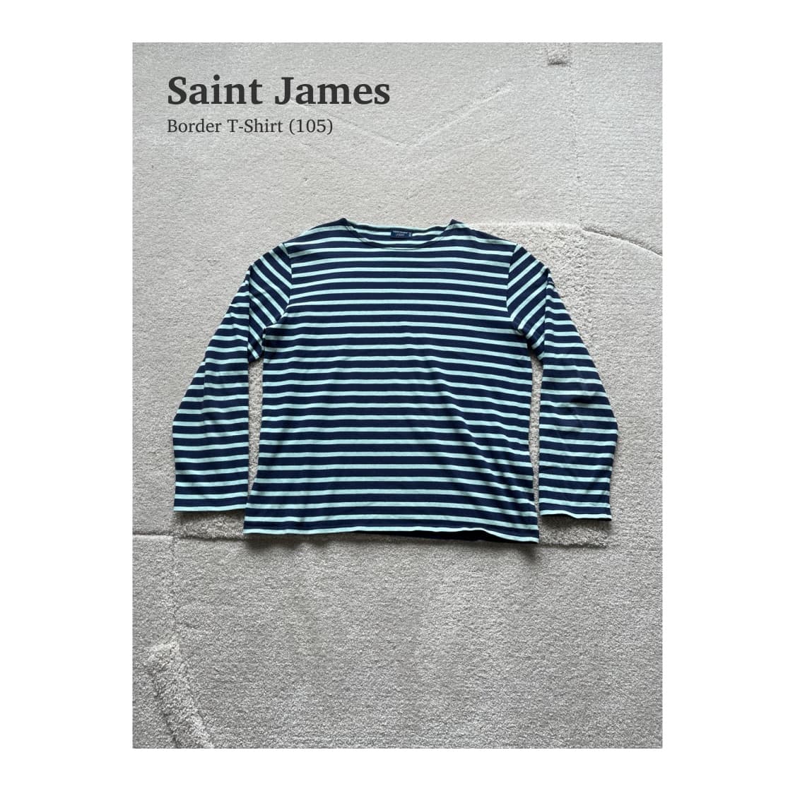 세인트제임스 네이비/민트 보더 티셔츠 (105) 상품이미지1