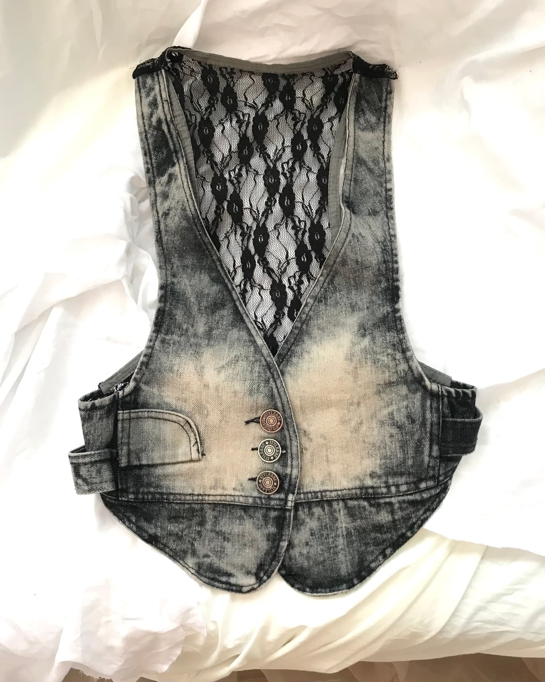 Black lace back point mini washing vest 상품이미지1