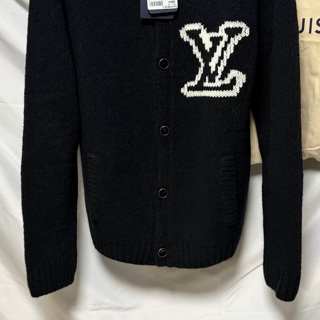 [새상품/L] 25FW 루이비통 청키 인타르시아 니트 가디건 블랙 상품이미지3