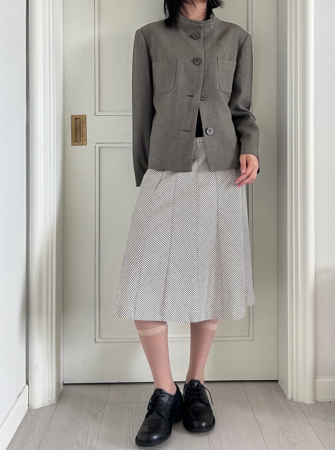 Oblique Stripe Midi Skirt / 빈티지 미디 스커트 상품이미지2