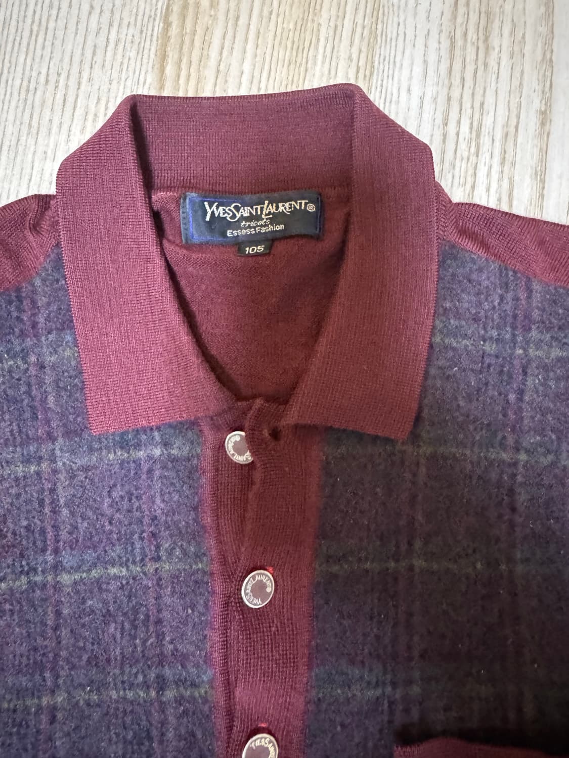 YSL 입생로랑 빈티지 버건디 니트 상품이미지4