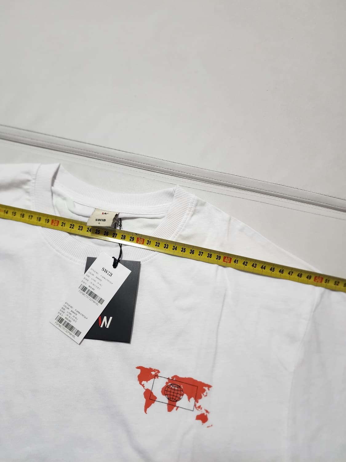 스위브반팔티셔츠화이트L 상품이미지2