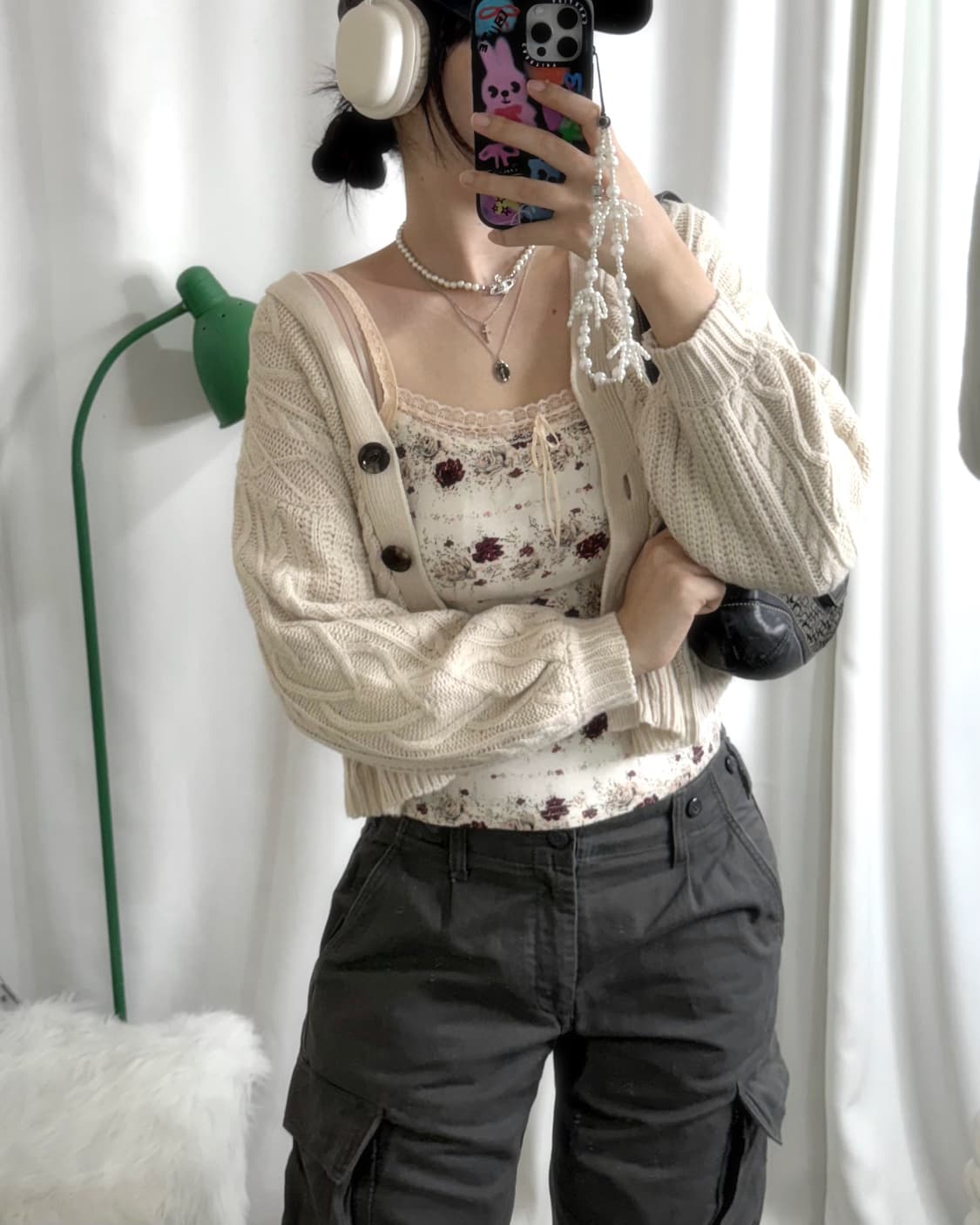 아이보리 꽈배기 오버핏 가디건 상품이미지3