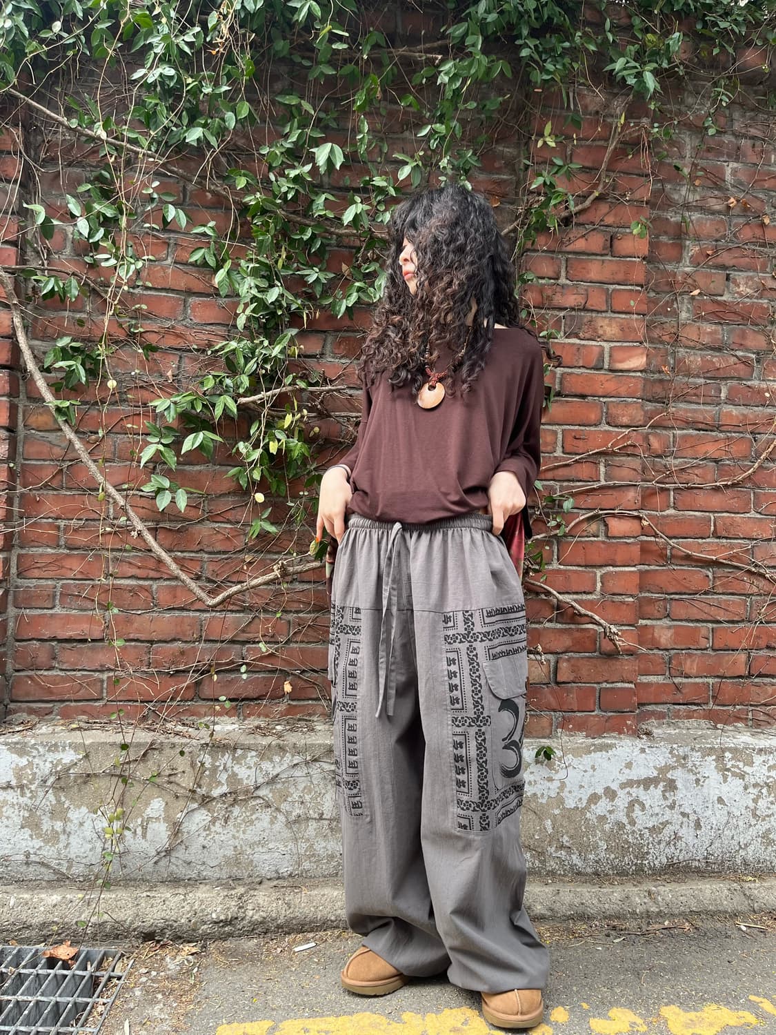 히피 문양 와이드 벌룬 팬츠 상품이미지5