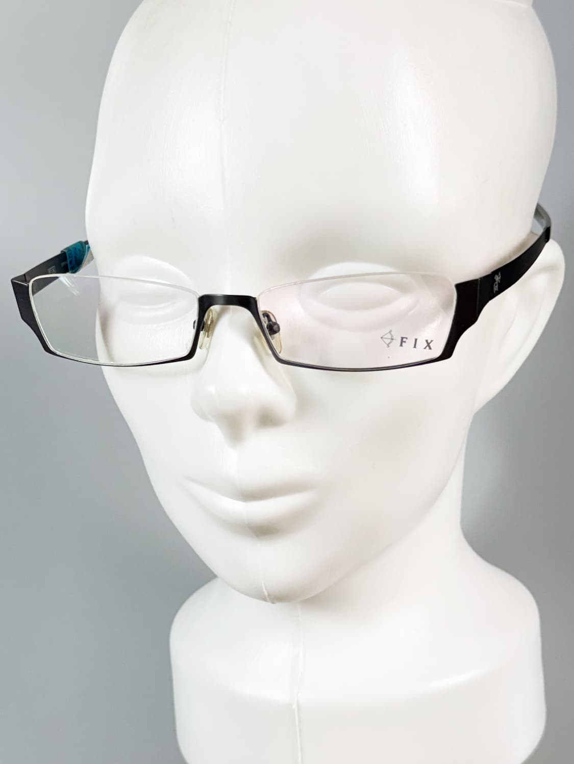 FIX 다크 그레이 메탈 스퀘어 역반무테 빈티지 안경 상품이미지9