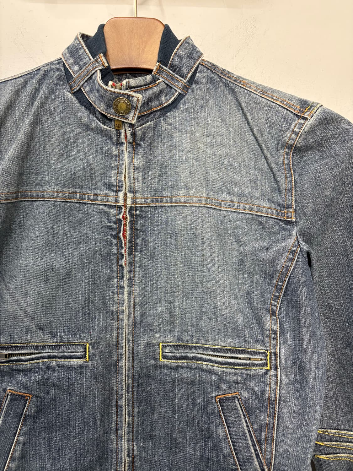 아르마니 데님 워싱 바이커 자켓 A3123 상품이미지3