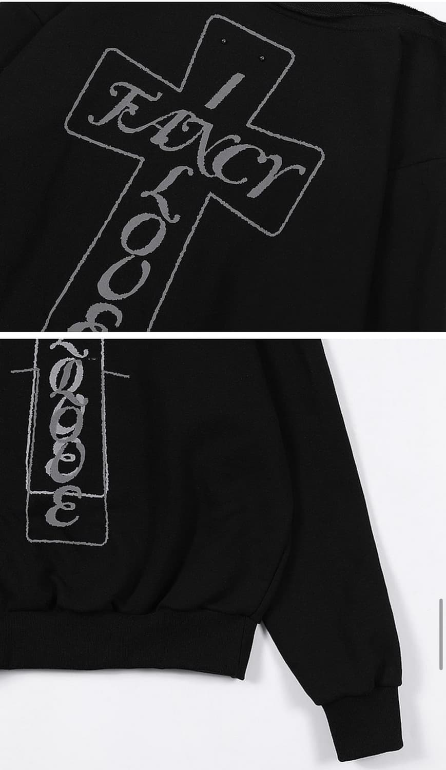 반택시 무배🩶26ss 팬시클럽  반 오프숄더 맨투맨 스웻셔츠 상품이미지5