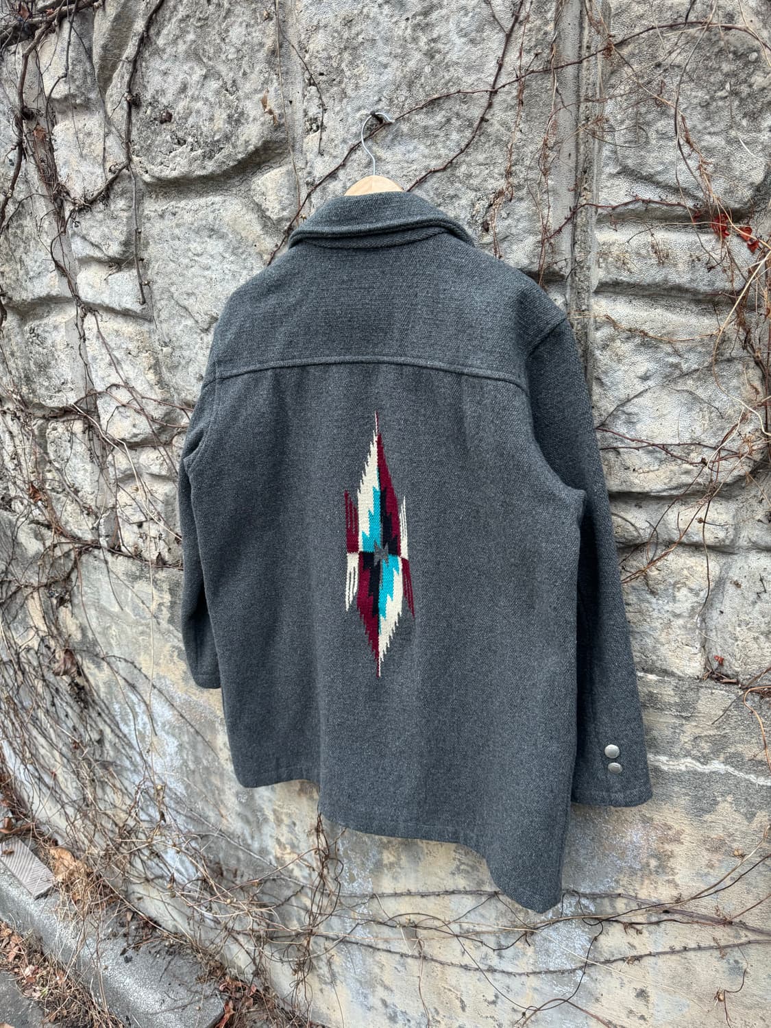 옥토퍼스 아미 나바호 패턴 오르테가 스타일 치마요 자켓 그레이 L 상품이미지5