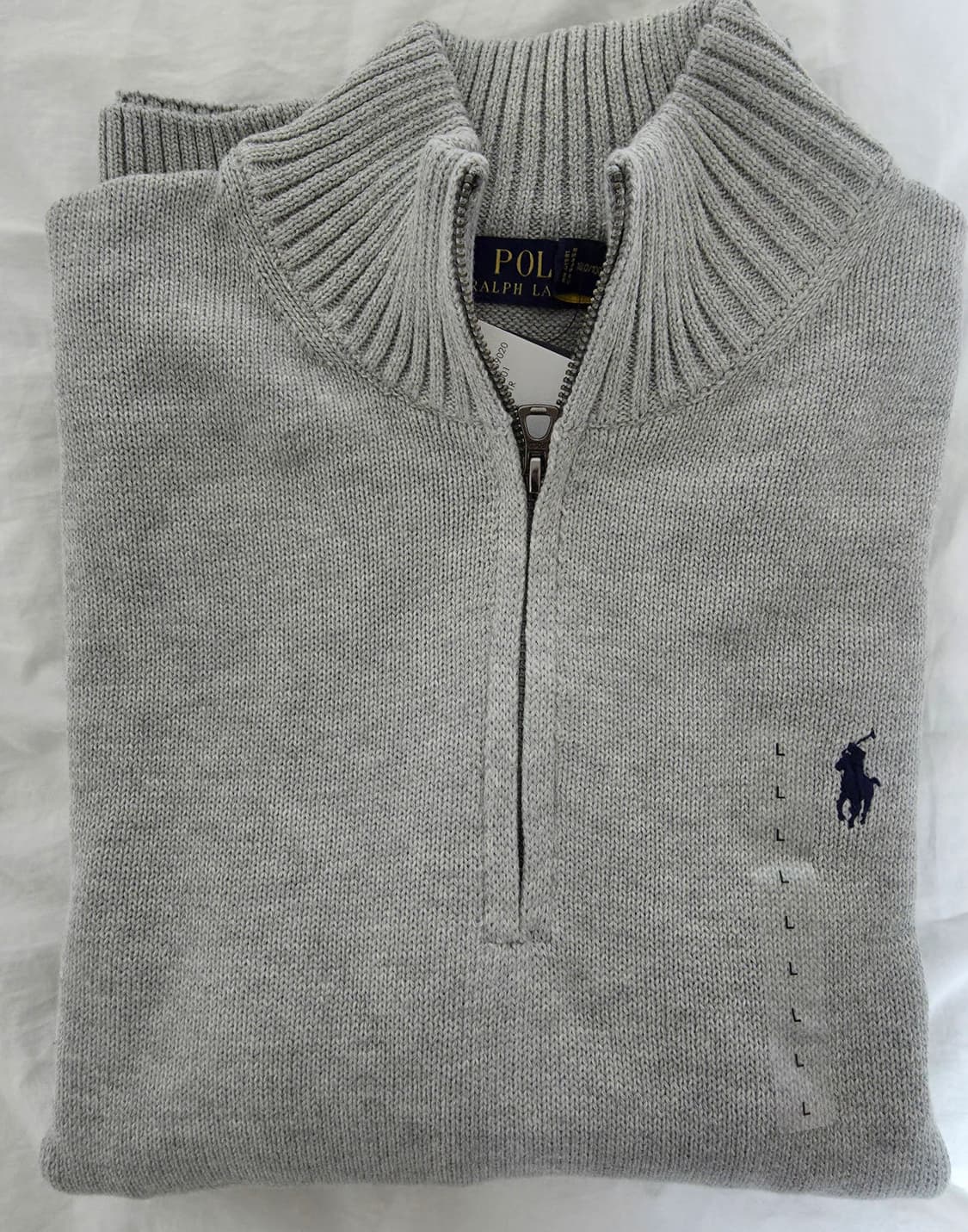 폴로 면 집업 그레이 L 상품이미지6