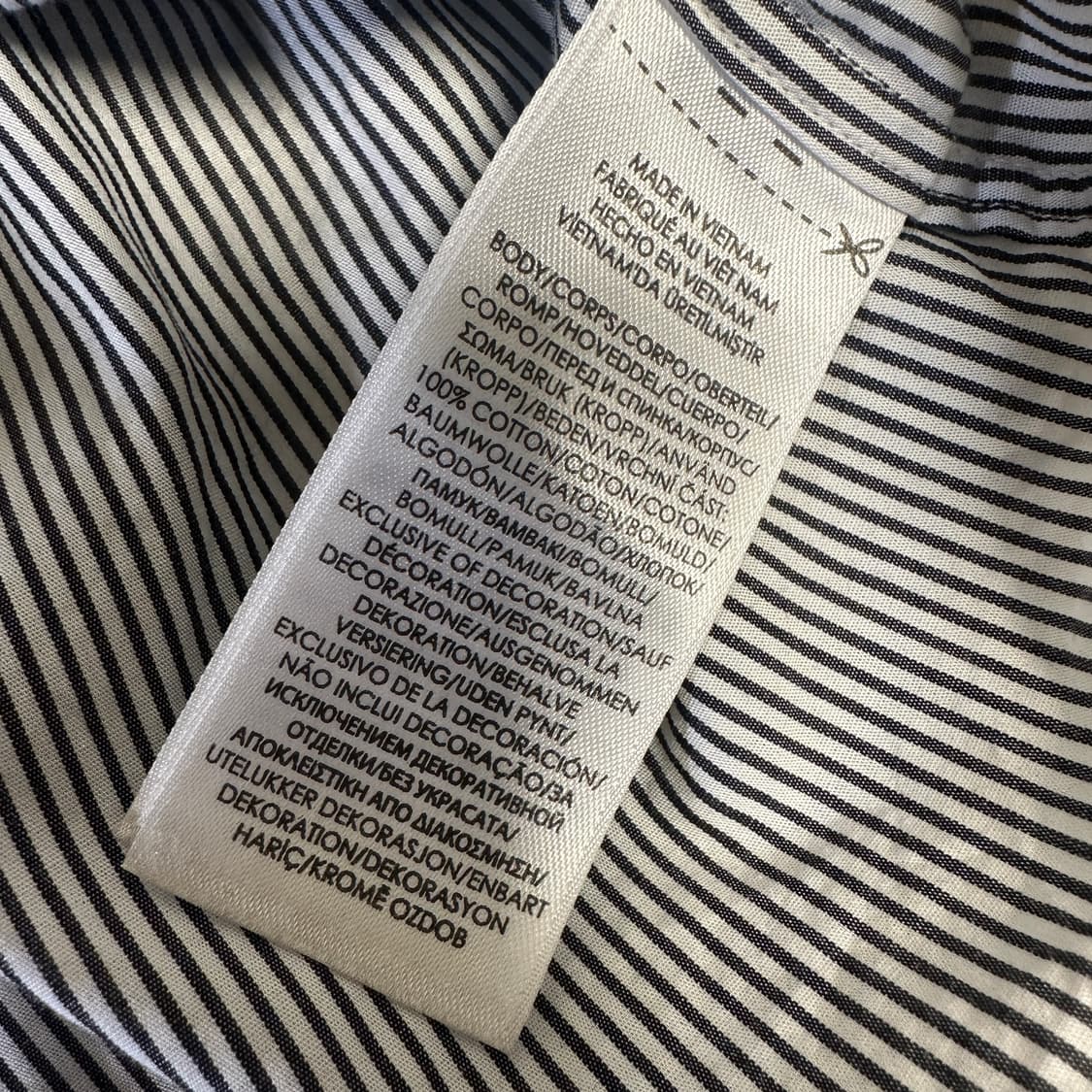 폴로 클래식 핏 스트라이프 셔츠 M 화이트/네이비 상품이미지5