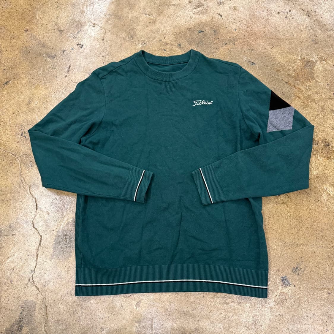 [정품/XL,105] 타이틀리스트 라운드넥 니트 스웨터 그린 b14 상품이미지2