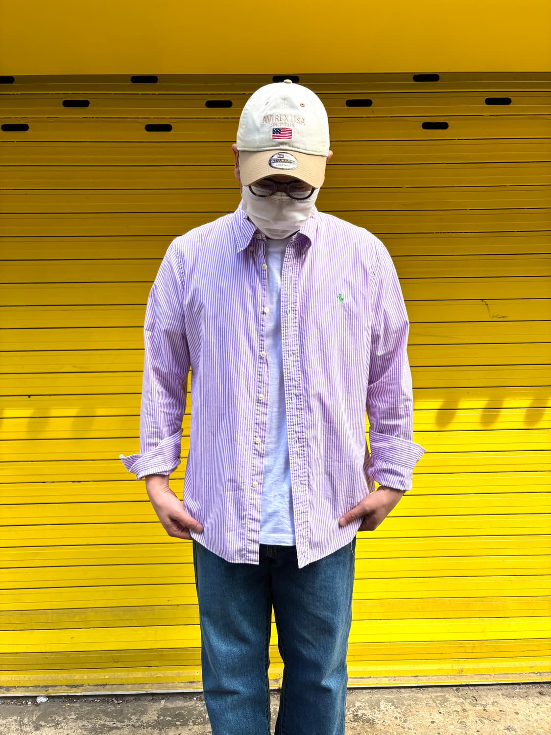 폴로 랄프로렌 스트라이프 셔츠 슬림핏 퍼플 XL 상품이미지1