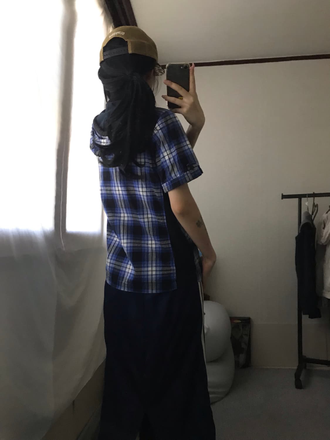 본더치 체크 반팔 후드집업 상품이미지5