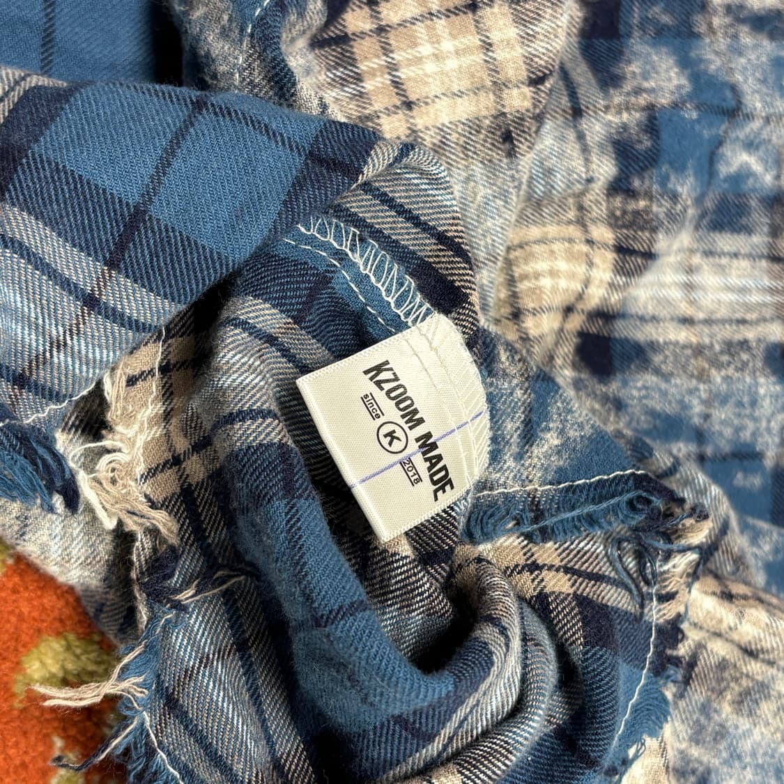 [XL] Kjomm made 블루 빈티지 체크 셔츠 상품이미지6