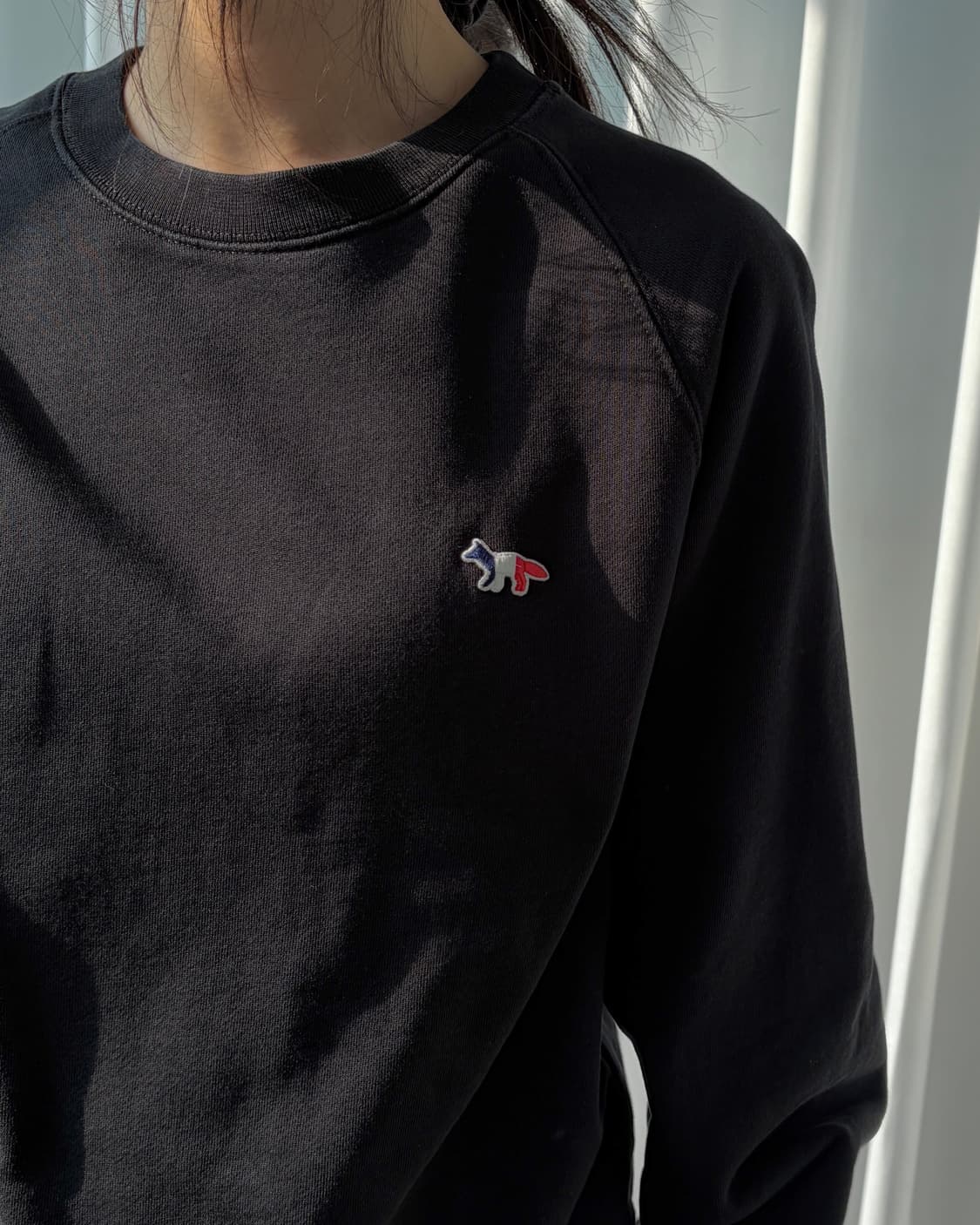 [L]메종 키츠네 트리컬러 폭스 패치 맨투맨 black 상품이미지3