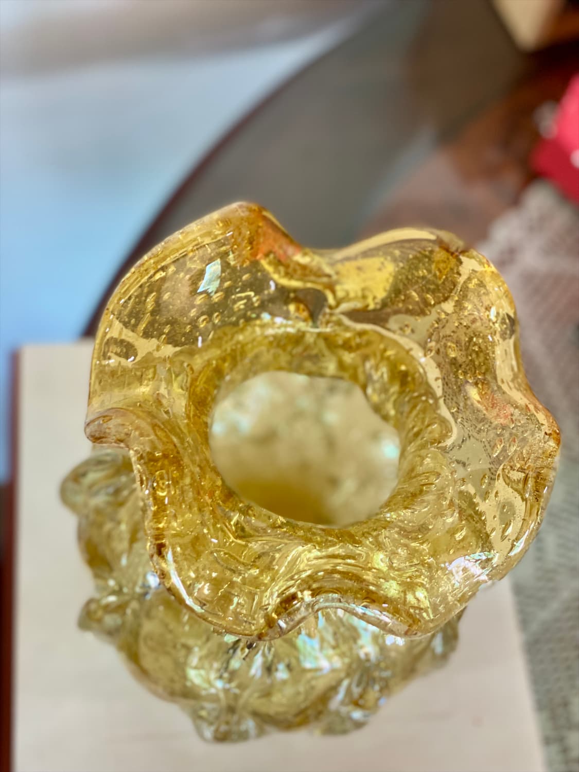 일본 유리공예 앰버 화병 꽃병 빈티지 소품 상품이미지4