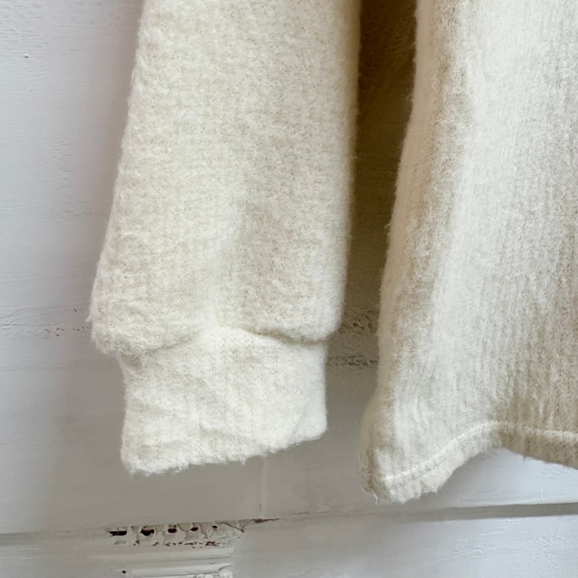 ESSEME 카라넥 니트 아이보리 집업 상품이미지3