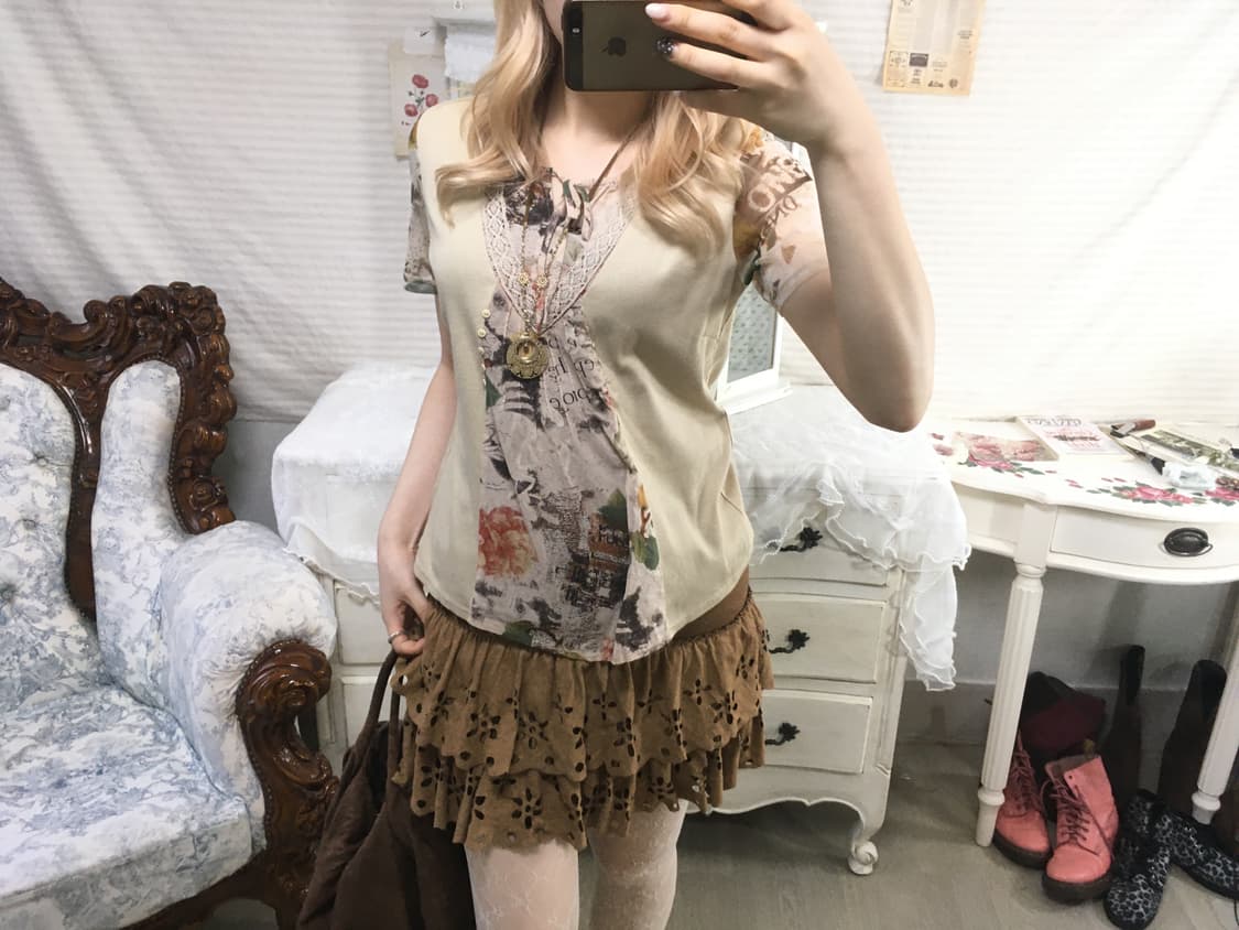 빈티지 보헤미안 아카이브 핀턱 블라우스 상품이미지3