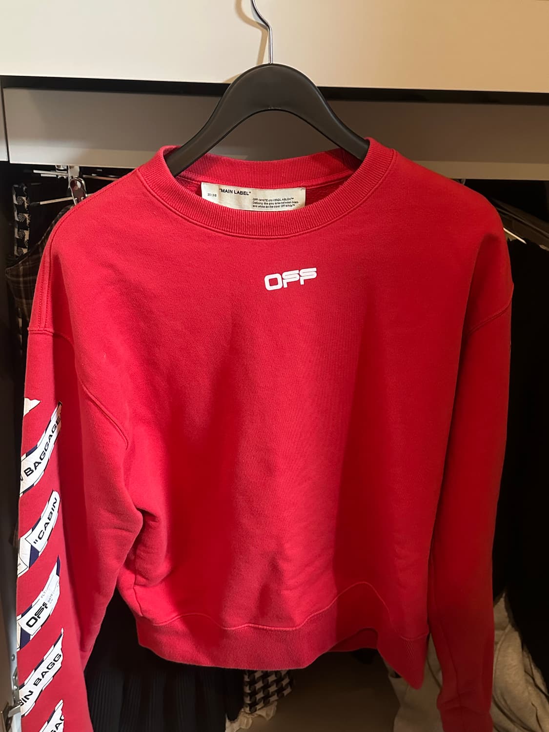 M 오프화이트 off white 에어포트테이프 맨투맨 상품이미지2