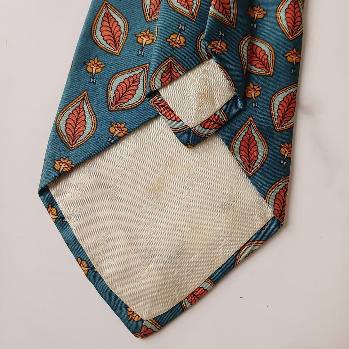 발망 실크 그린 패턴 넥타이 9.7cm B등급 A19502
 상품이미지7