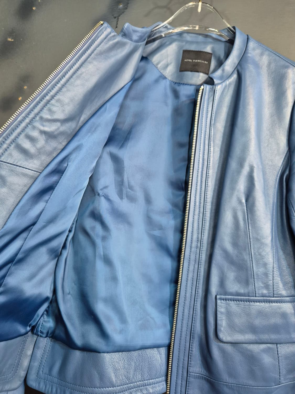 HÔTEL PARTICULIER 블루 가죽 자켓 55 상품이미지7