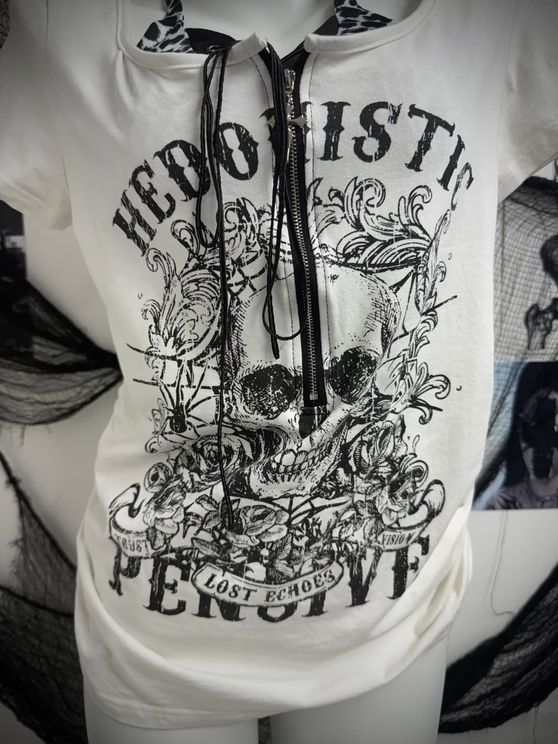 Skull haulter layered halfsleeve 상품이미지4