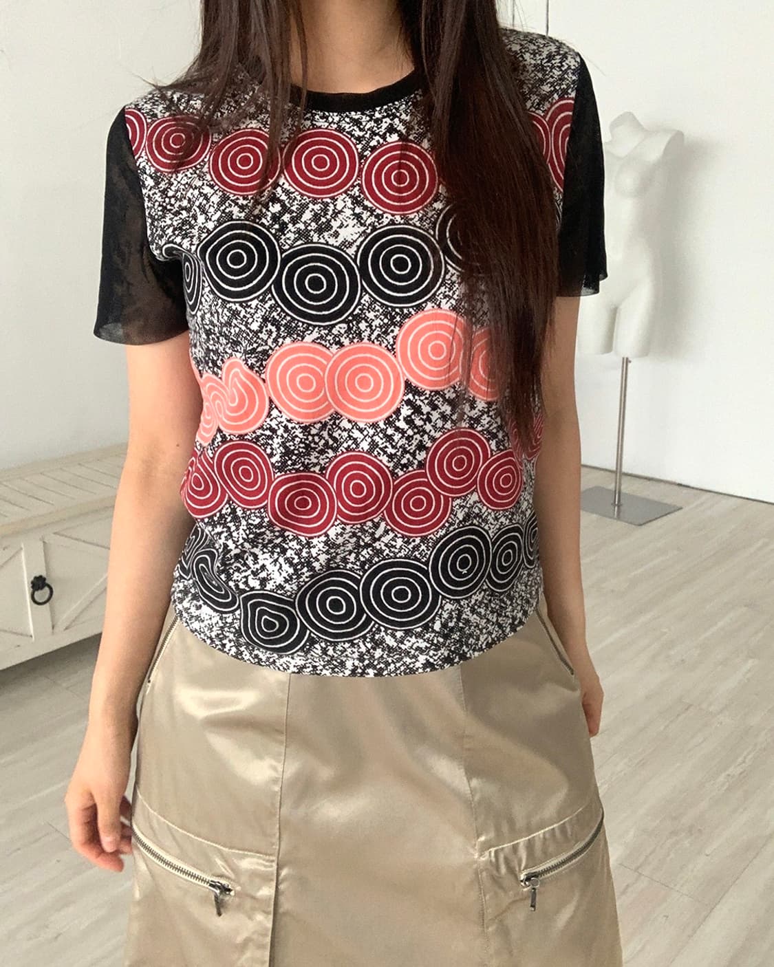 HIROKO KOSHINO Abstract Geometric Top  상품이미지2