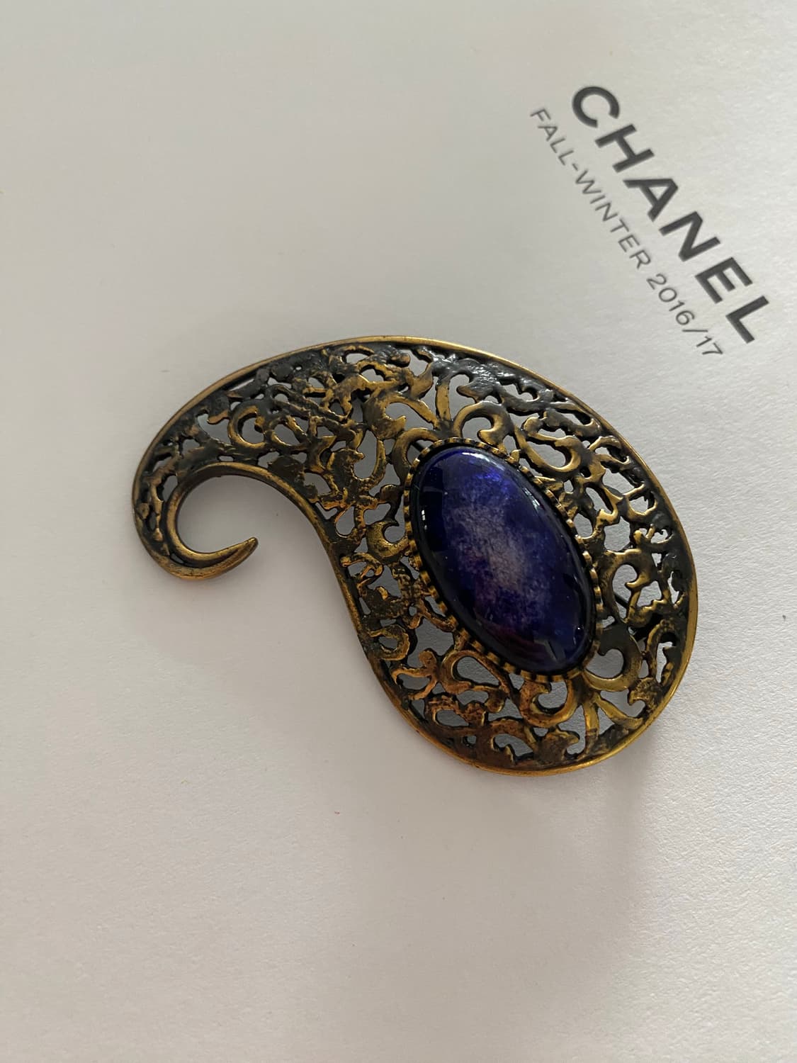 빈티지 페이즐리 퍼플 스톤 브로치 상품이미지2
