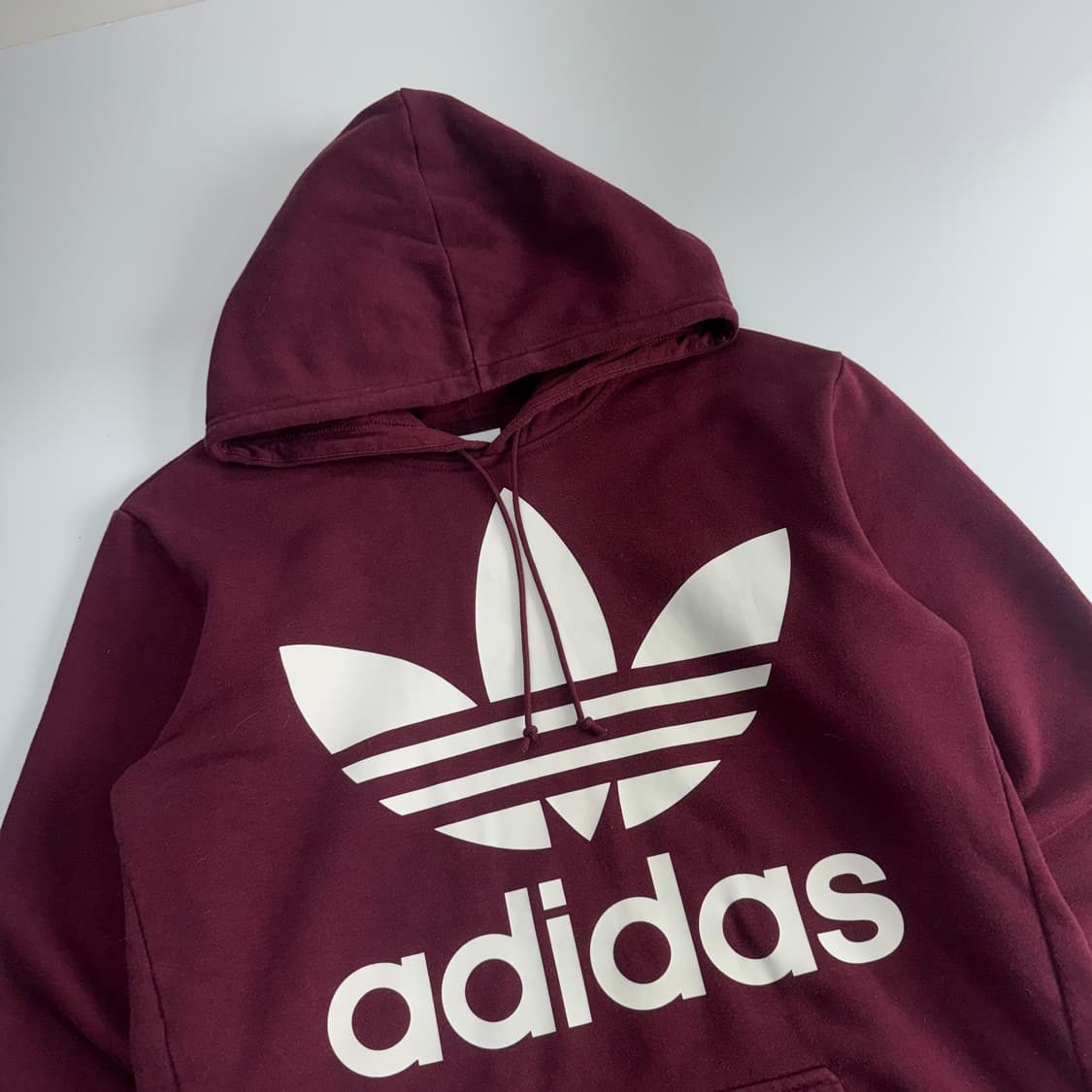 Adidas 아디다스 빅 파이어로고 와인 후드티 상품이미지4