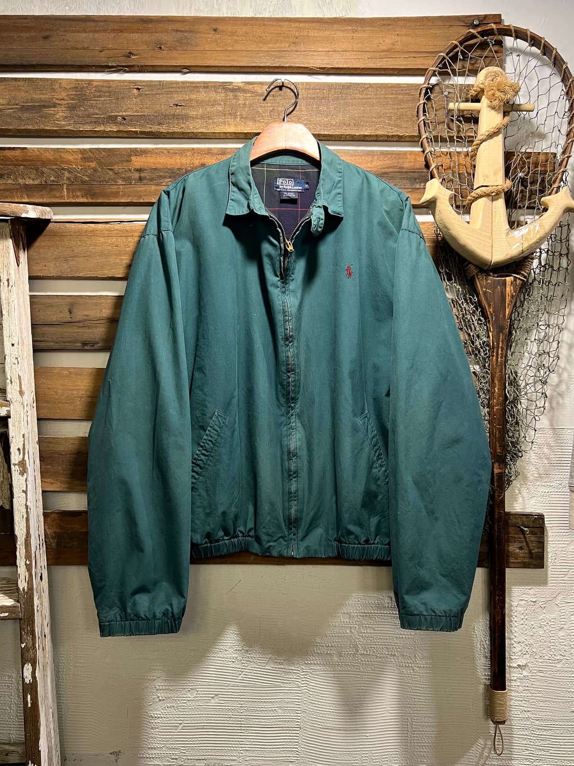 [L]80s OG 폴로 랄프로렌 Made in USA 그린 드리즐러 자켓 상품이미지1