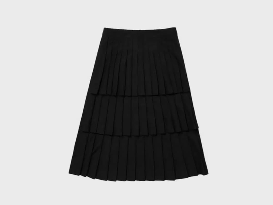 언노운블루 OG PLEASTS SKIRT (BLACK) 플리츠 스커트 상품이미지1