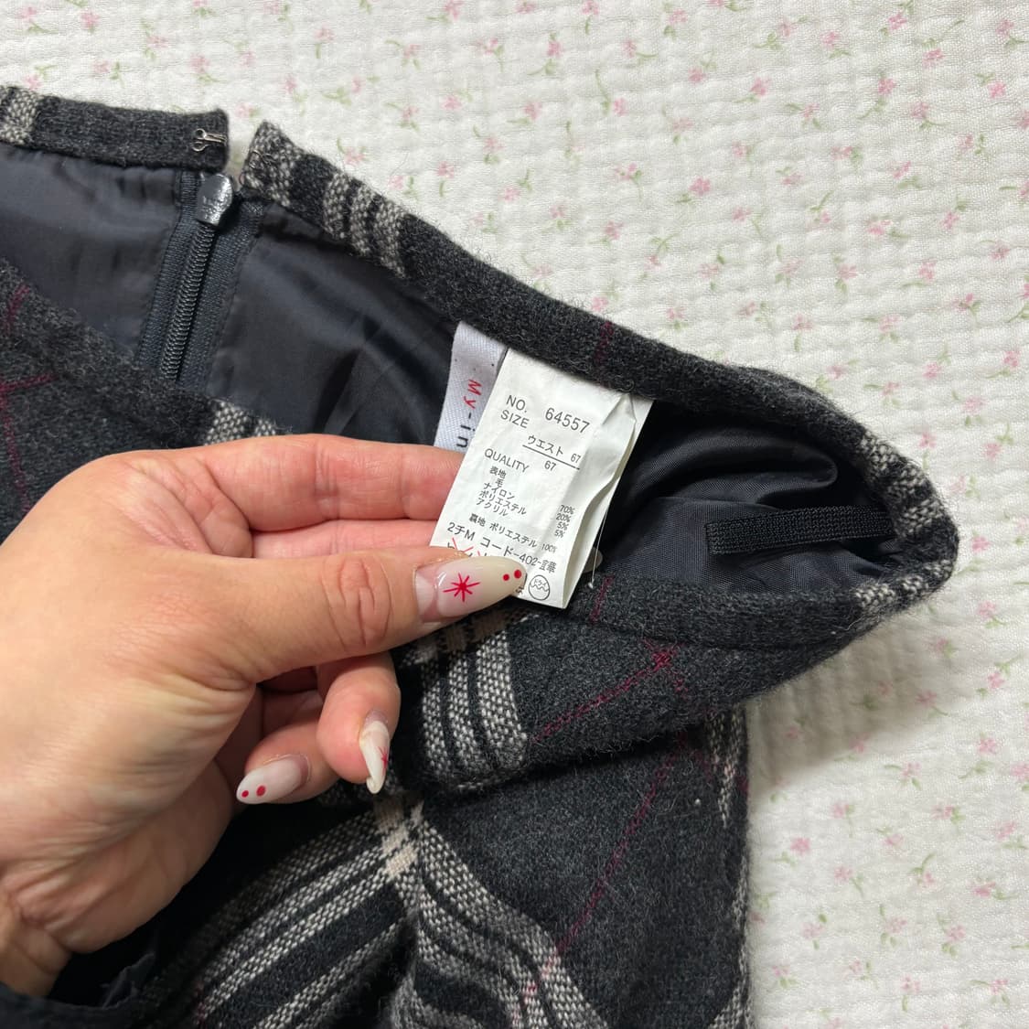 JPN/ 울스커트 모리룩울스커트 겨울롱스커트 빈티지롱스커트 체크롱스커트 상품이미지5