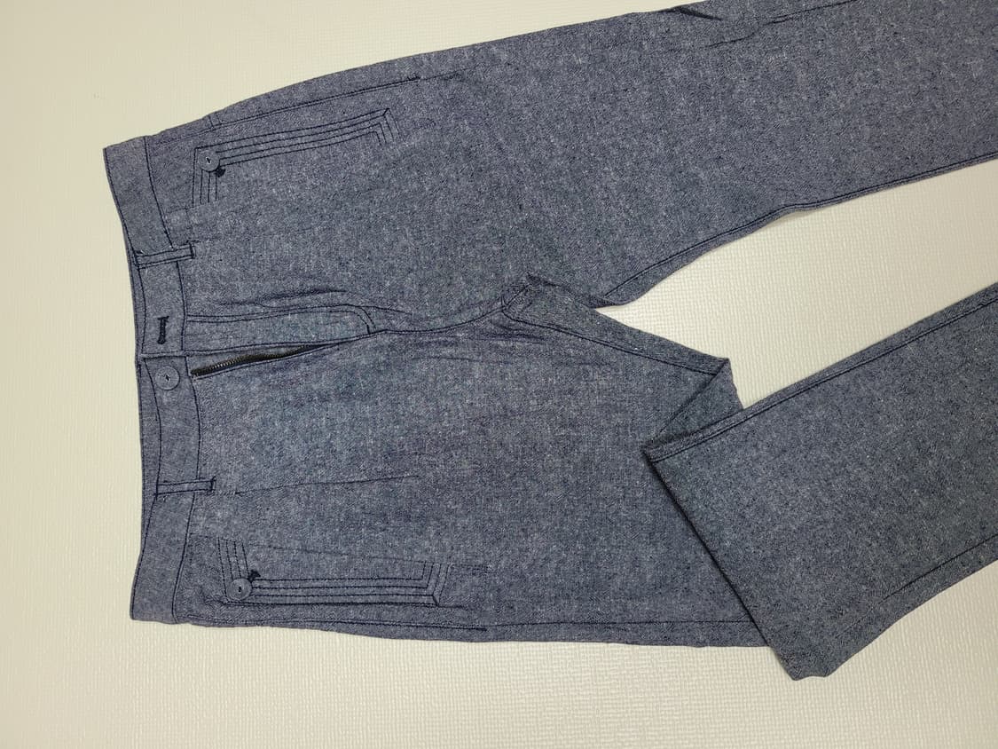 카이아크만 남자 샴브레이 슬랙스 32 네이비 상품이미지3