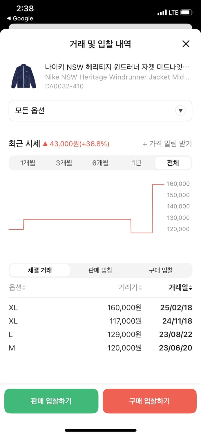 나이키 nsw 윈드러너 자켓 네이비 바람막이 골지 코듀로이 XL 상품이미지9