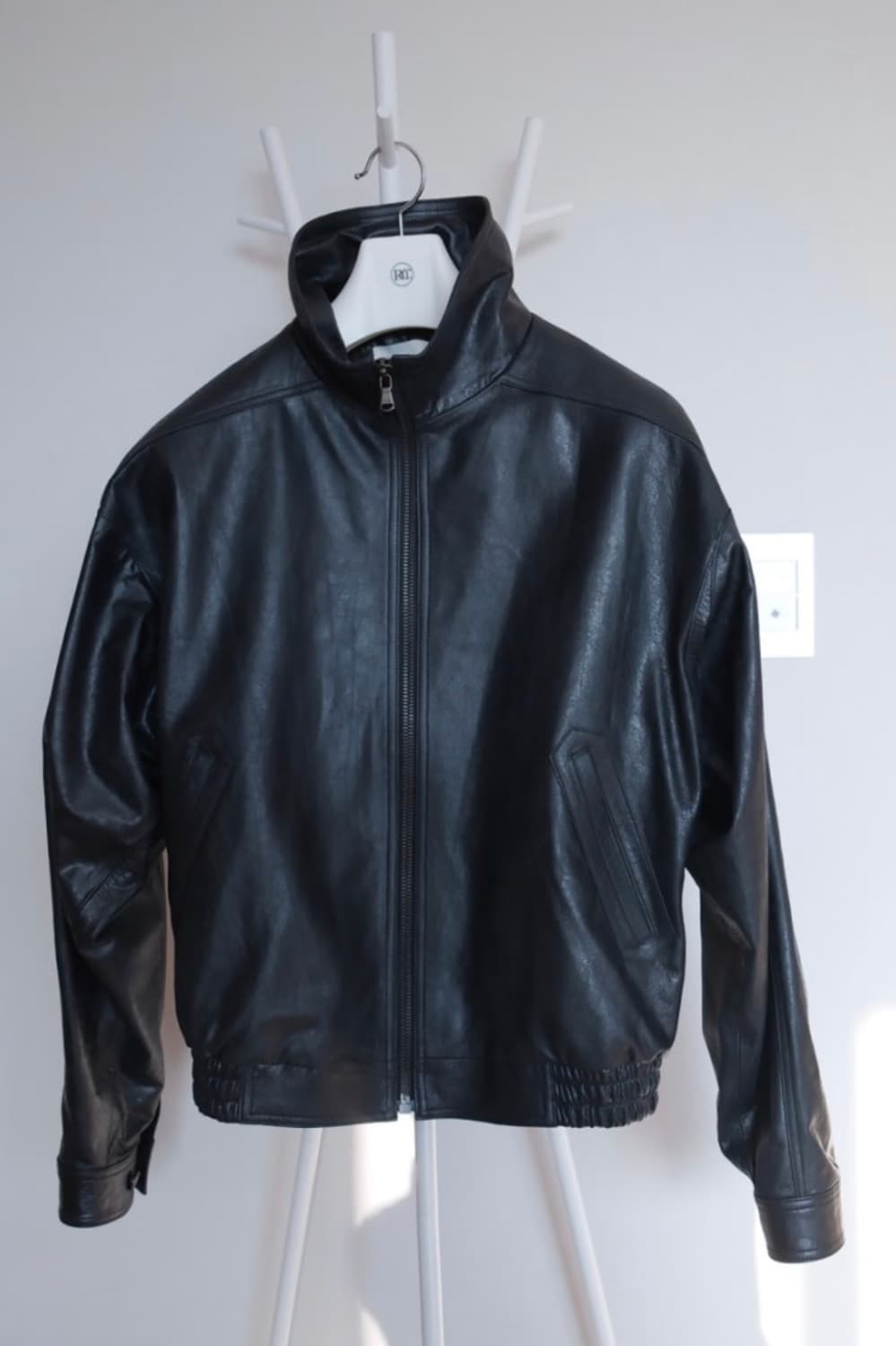 렉토 빈티지 크랙 이펙트 하이넥 레더 가죽 점퍼 L 로 XL 교환 구함 상품이미지4