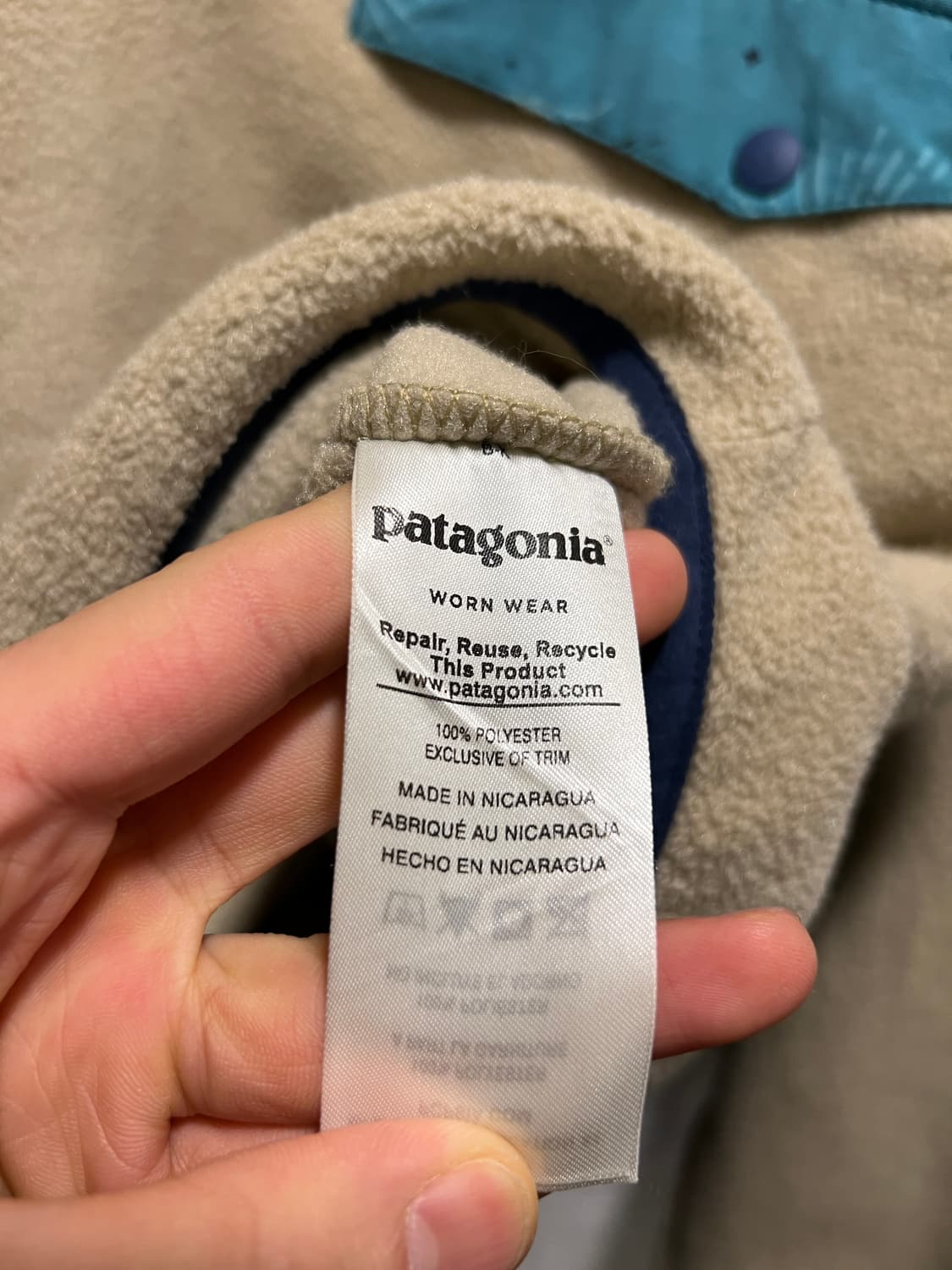 [M]파타고니아 신칠라 스카이블루 체스트 포켓 아노락 플리스 상품이미지6