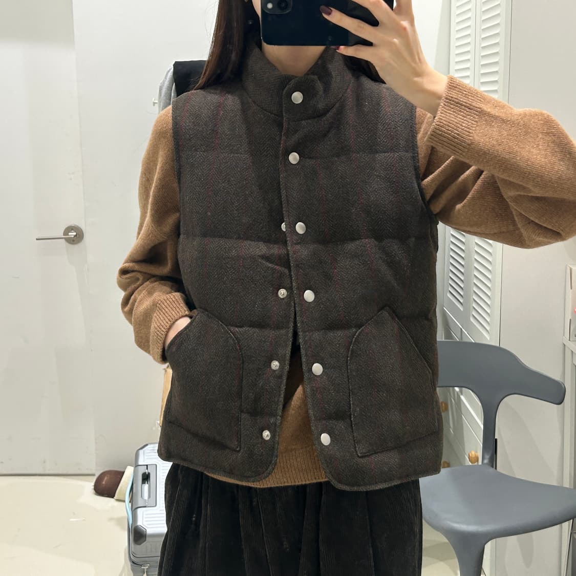 여성 빔즈 하트 울 다운 베스트 상품이미지3